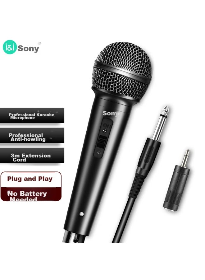 Soaiy Wired Microphone, Wired Dynamic Karaoke, Home Ktv Singing, Stage Karaoke, Conference, Speech, Broadcasting, Home Desktop Computer Speaker, High Quality, H30 - Image 1