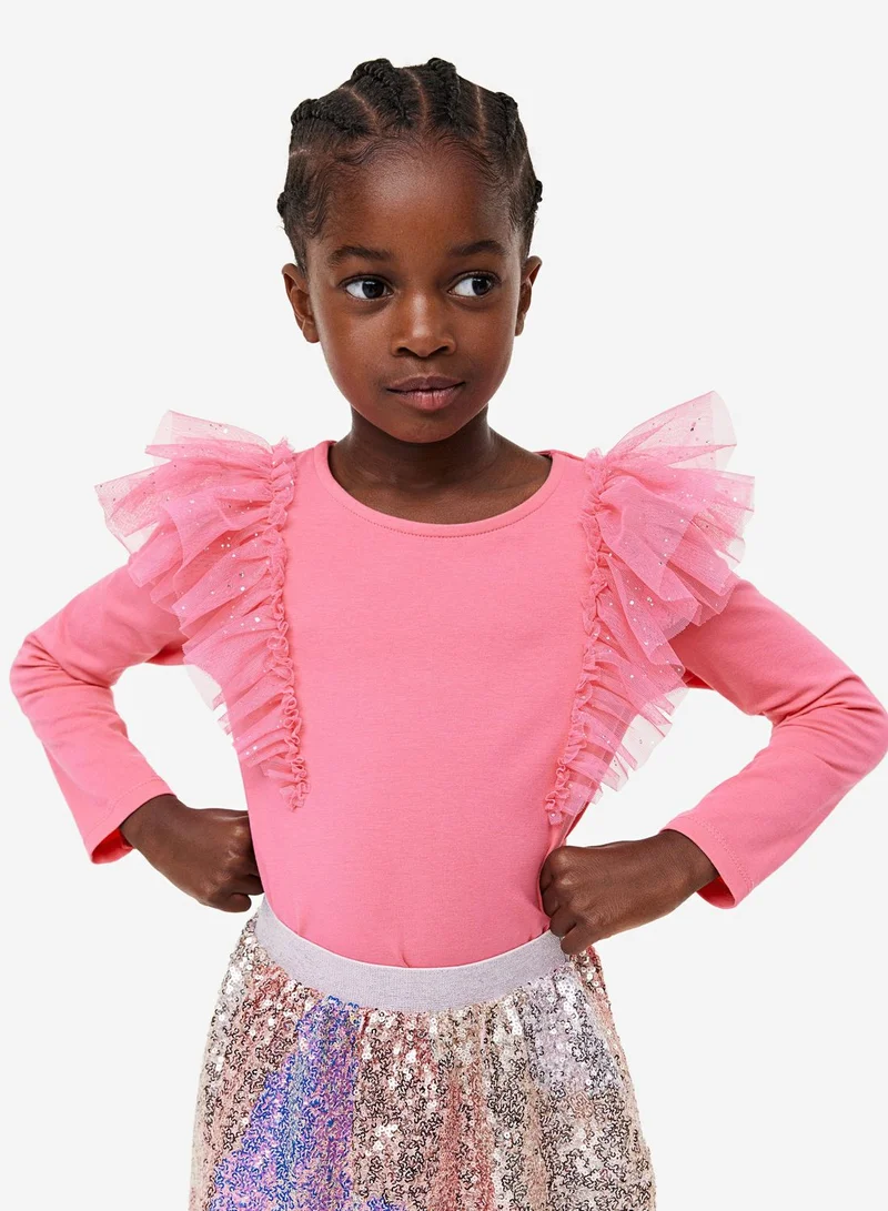 H&M Kids Flounce Trimmed T-Shirt
