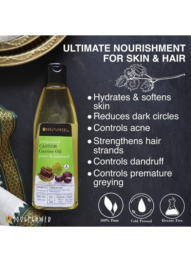 Soulflower - Rosemary Essential Oil 15Ml & Coldpressed Castor Oil 225Ml 100% Pure Natural And Coldpressed For Hair Skin And Face Ecocert Cosmos Organic Certified Pack Of 2 - Image 1