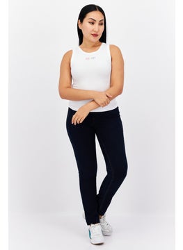Esprit x Rest and Recreation Women Round Neck Sleeveless Brand Logo Tank Top, White Combo  - Image 2