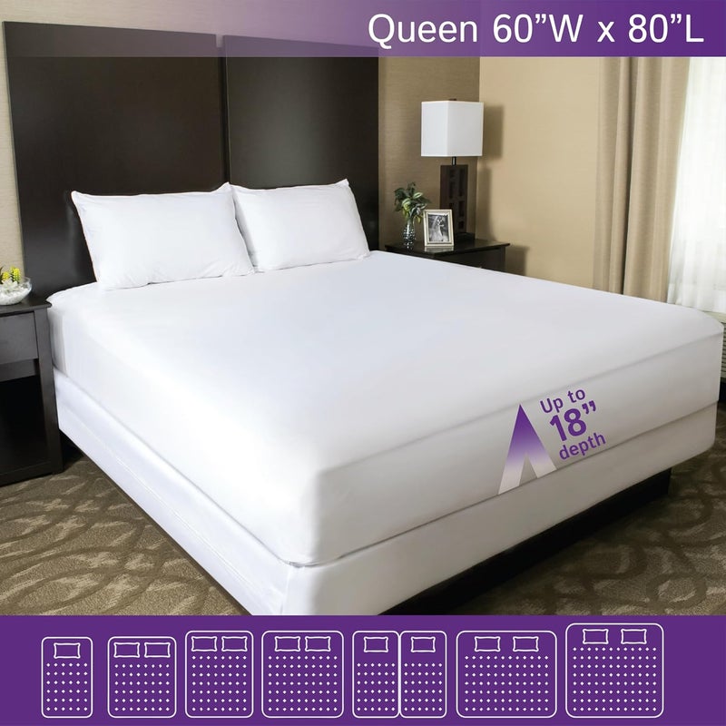 Four Seasons Essentials Queen Size Waterproof Mattress Protector - Fitted Sheet Mattress Cover with Deep Pockets - Hypoallergenic, Breathable, Water Proof, Noiseless, Vinyl Free - Image 2