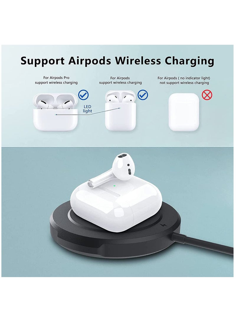 KASTWAVE Wireless Charger, 3 in 1 Mag Safe Wireless Charging Pad with USB C 3.28 FT Cable for iPhone 12/13 Series and Other Qi Phone, iWatch, and Airpods (Adapter Not Included) - Image 4