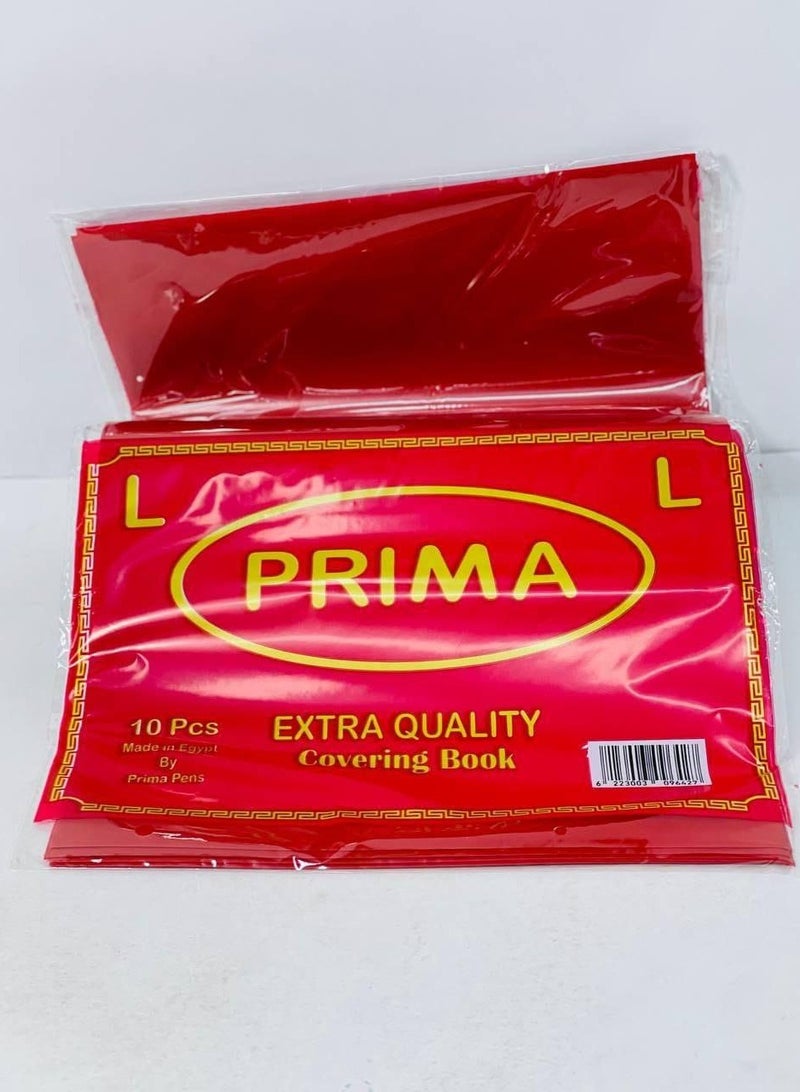 بريما جلاد الكشكول الكبيراللميع  الجلاد البلاستيك بجراب  الكيس : ١٠ جلدات   غلاف كتاب بريما لوكس احمر - Image 1