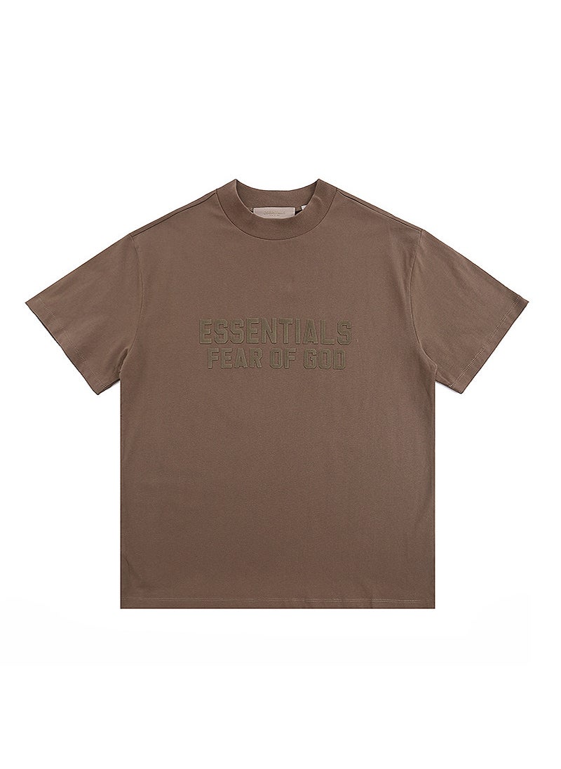 Generic - 2024 SS FOG ESSENTIALS Velvet Tee Casual Unisex gold silk - Image 1