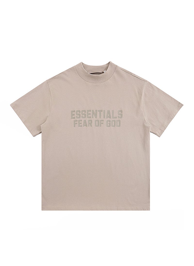 Generic - 2024 SS FOG ESSENTIALS Velvet Tee Casual Unisex gold silk - Image 1