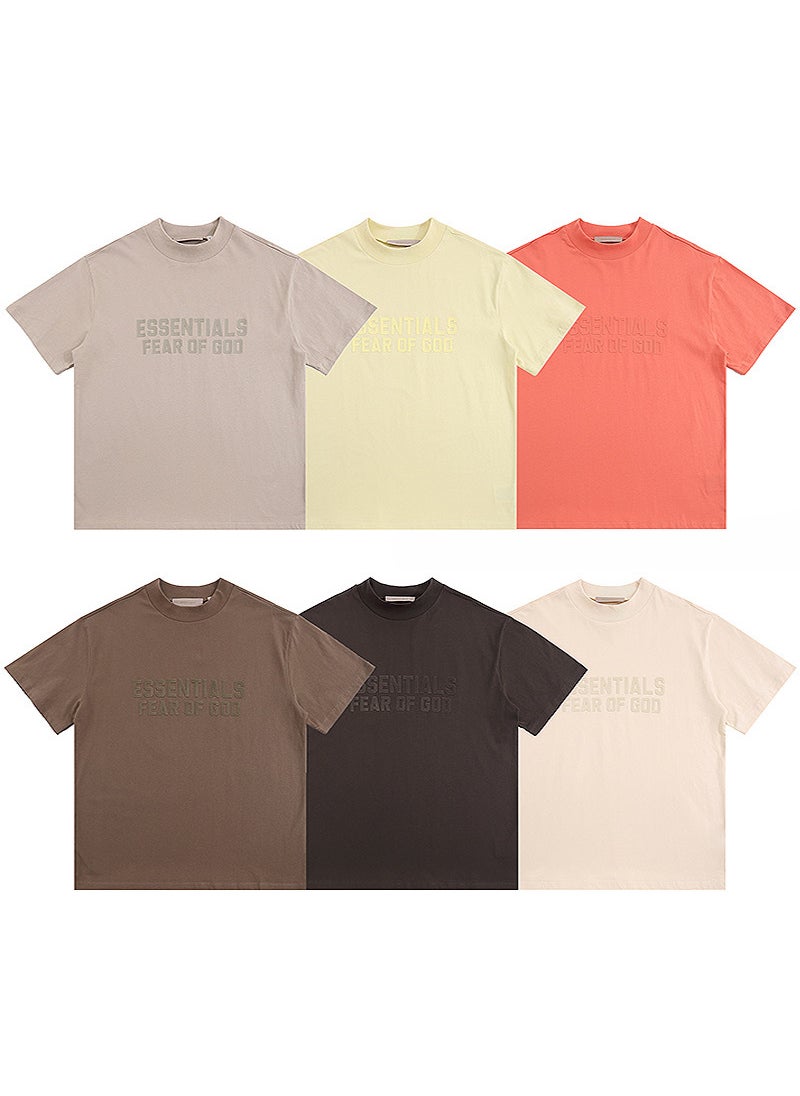 Generic - 2024 SS FOG ESSENTIALS Velvet Tee Casual Unisex gold silk - Image 1