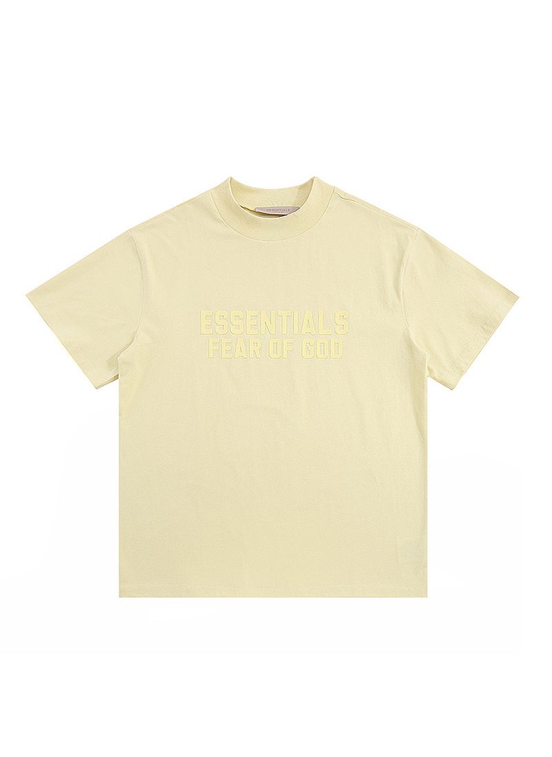 Generic - 2024 SS FOG ESSENTIALS Velvet Tee Casual Unisex gold silk - Image 1