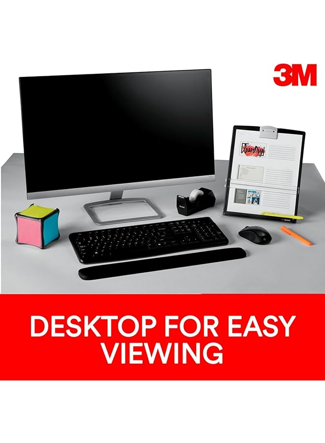 3M Desktop Document Holder With Adjustable Clip 25 1 2 In X 12 In 150 Sheet Capacity Black Dh340Mb - Image 3