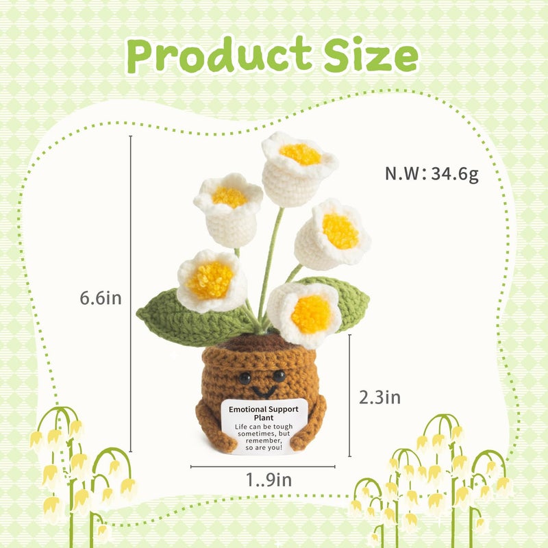 MS ZHENQIAO Handmade Positive Flower Crochet - Life is Tough But So are You - Inspirational Gift for Women - Thank You, Appreciation, Positive Gift for Teacher, Mom, Friend, Coworker - Knitted Decor - Image 2