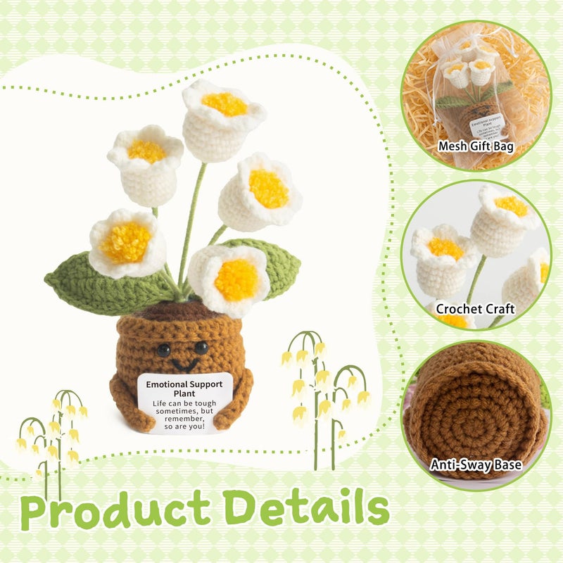 MS ZHENQIAO Handmade Positive Flower Crochet - Life is Tough But So are You - Inspirational Gift for Women - Thank You, Appreciation, Positive Gift for Teacher, Mom, Friend, Coworker - Knitted Decor - Image 3