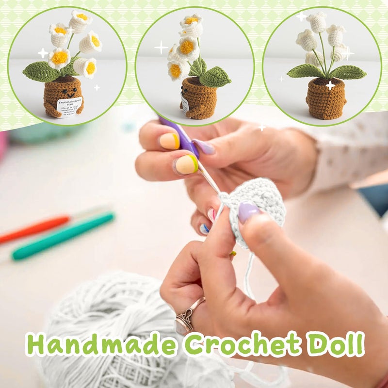 MS ZHENQIAO Handmade Positive Flower Crochet - Life is Tough But So are You - Inspirational Gift for Women - Thank You, Appreciation, Positive Gift for Teacher, Mom, Friend, Coworker - Knitted Decor - Image 4