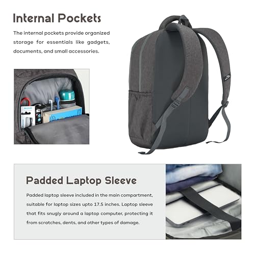 TRAWOC 30L Laptop Backpack TPB04 | Office & Travel Bag with 16-Inch Laptop Compartment, USB Charging Port & 3-Year Warranty -Ash brown - Image 5
