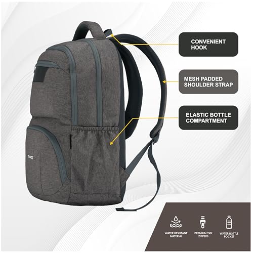 TRAWOC 30L Laptop Backpack TPB04 | Office & Travel Bag with 16-Inch Laptop Compartment, USB Charging Port & 3-Year Warranty -Ash brown - Image 3