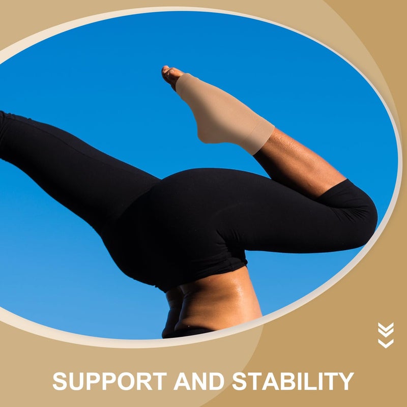 Ankle Support Sleeve Pair Elastic Breathable Gel Heel Protector Compression Brace for Running Sprained Ankle Sports Injury - Image 5