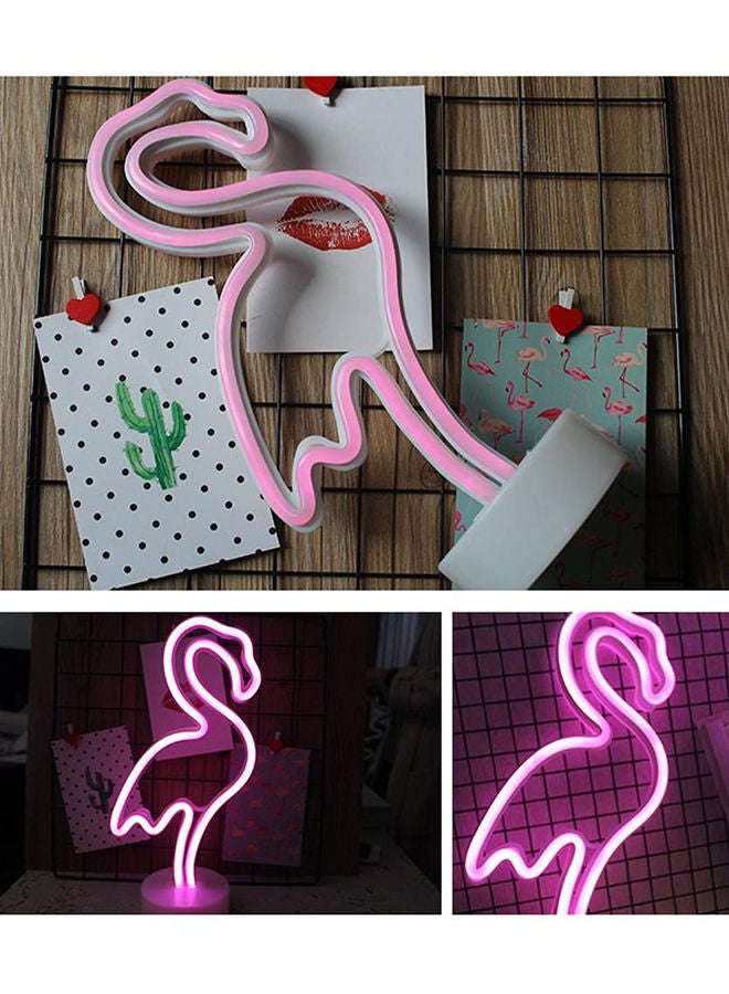NIBEMINENT Flamingo Shaped Night Light With Base Pink/Grey 4 x 20cm - Image 3