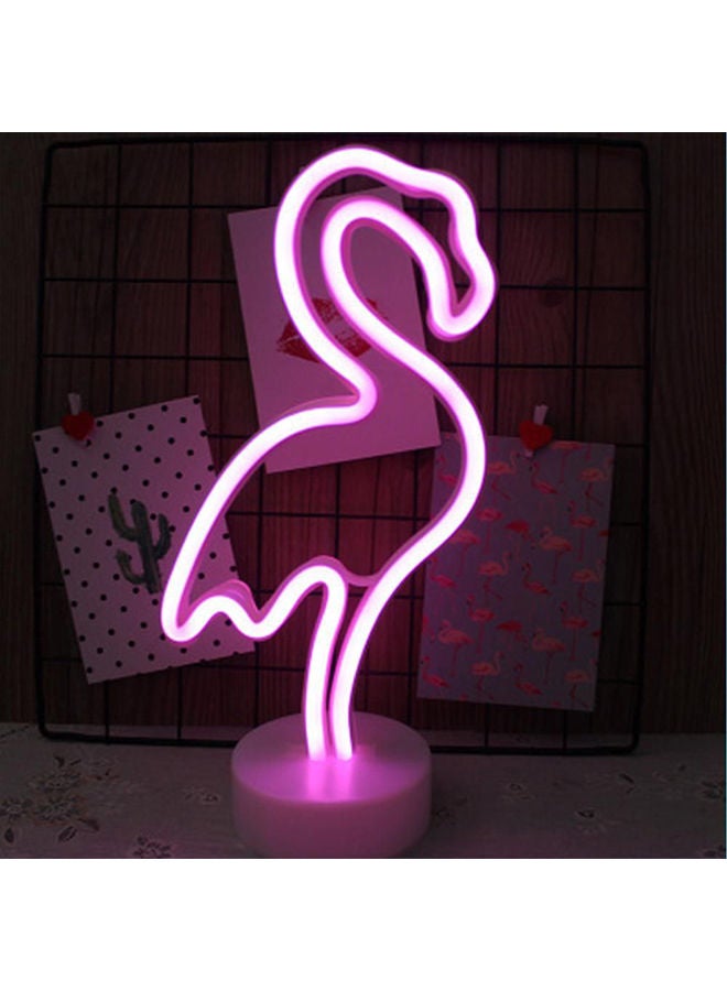 NIBEMINENT Flamingo Shaped Night Light With Base Pink/Grey 4 x 20cm - Image 2