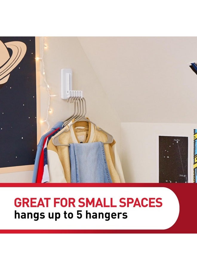 Command Command Folding Clothes Hanger, Holds up to 5 Hangers 7.5 lb, 1.5lbs per Rung, 1 Hook with 5 Rungs, 4 Strips, Closet Organizer, Home Organization  - Image 4