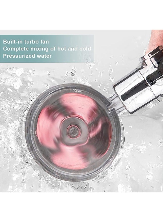 Turbocharged Handheld Shower Head, Propeller Driven Filter Shower Heads, High Pressure Water Saving and Durable,360 Degrees Rotating, Adjustable Water Volume, Easy Install - Image 3
