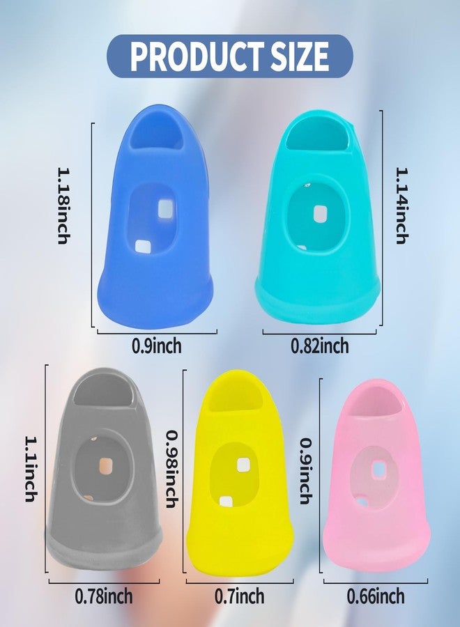 Creztail 30 pcs Rubber Thimble, Rubber Finger Tips, Office thimbles for Hand Embroidery, Cutting, Knitting & Counting, dedos de silicona para las Manos, dedales para Coser，Thumb Thimble in 5 Sizes and Colors - Image 2