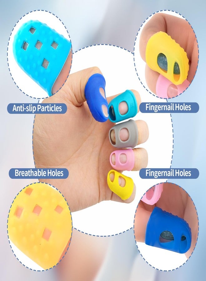 Creztail 30 pcs Rubber Thimble, Rubber Finger Tips, Office thimbles for Hand Embroidery, Cutting, Knitting & Counting, dedos de silicona para las Manos, dedales para Coser，Thumb Thimble in 5 Sizes and Colors - Image 4