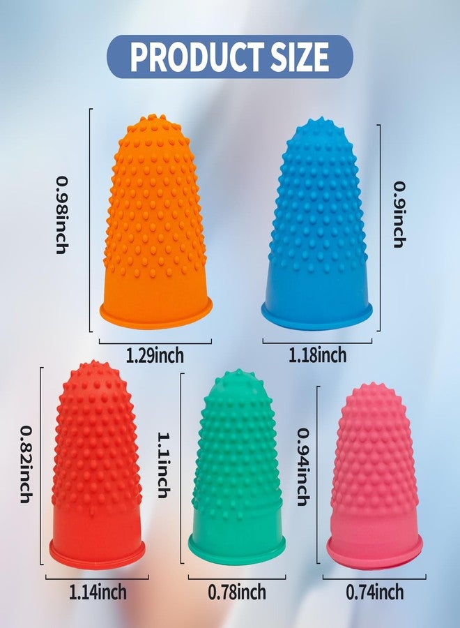 Creztail 30 pcs Rubber Thimble, Rubber Finger Tips, Office thimbles for Hand Embroidery, Cutting, Knitting & Counting, dedos de silicona para las Manos, dedales para Coser，Thumb Thimble in 5 Sizes and Colors - Image 3