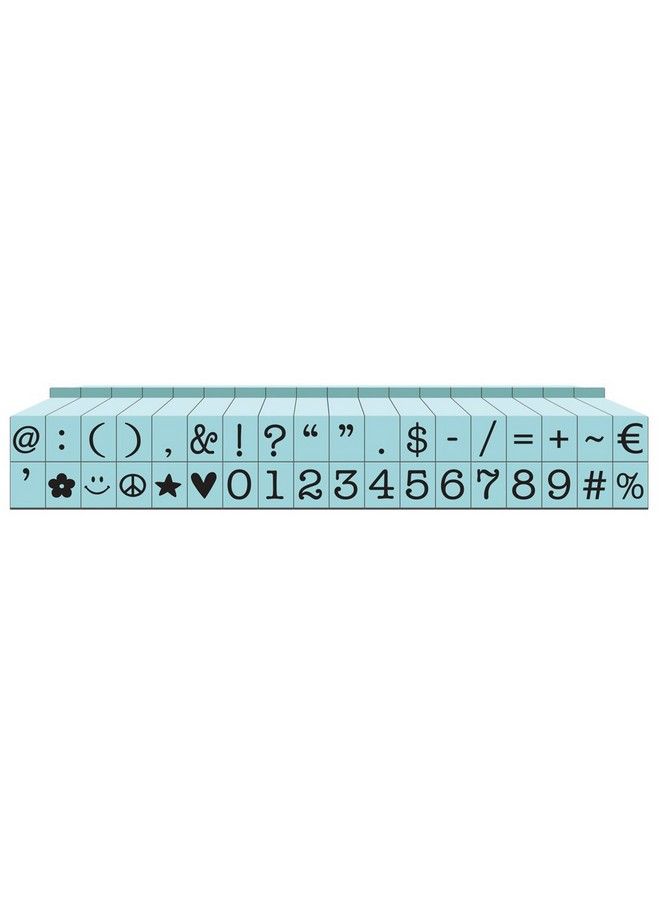 Contact USA Small 36Piece American Typewriter Pegz Connectable Symbols And Numbers Stamp Set Pool Blue - Image 1
