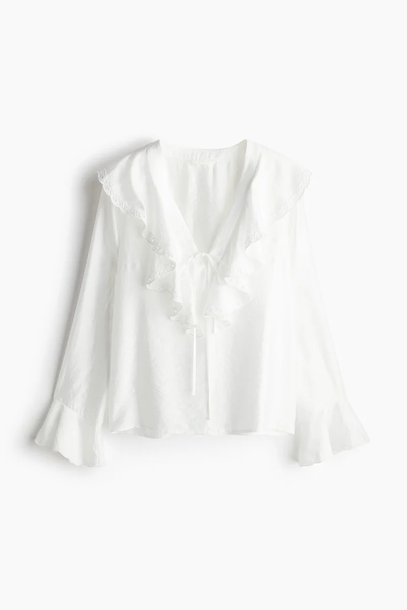 اتش اند ام Flounce-Trimmed Blouse