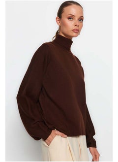 Brown Basic Turtleneck Knitwear Sweater TWOAW21KZ0485