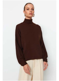 trendyol Brown Basic Turtleneck Knitwear Sweater TWOAW21KZ0485  - Image 2