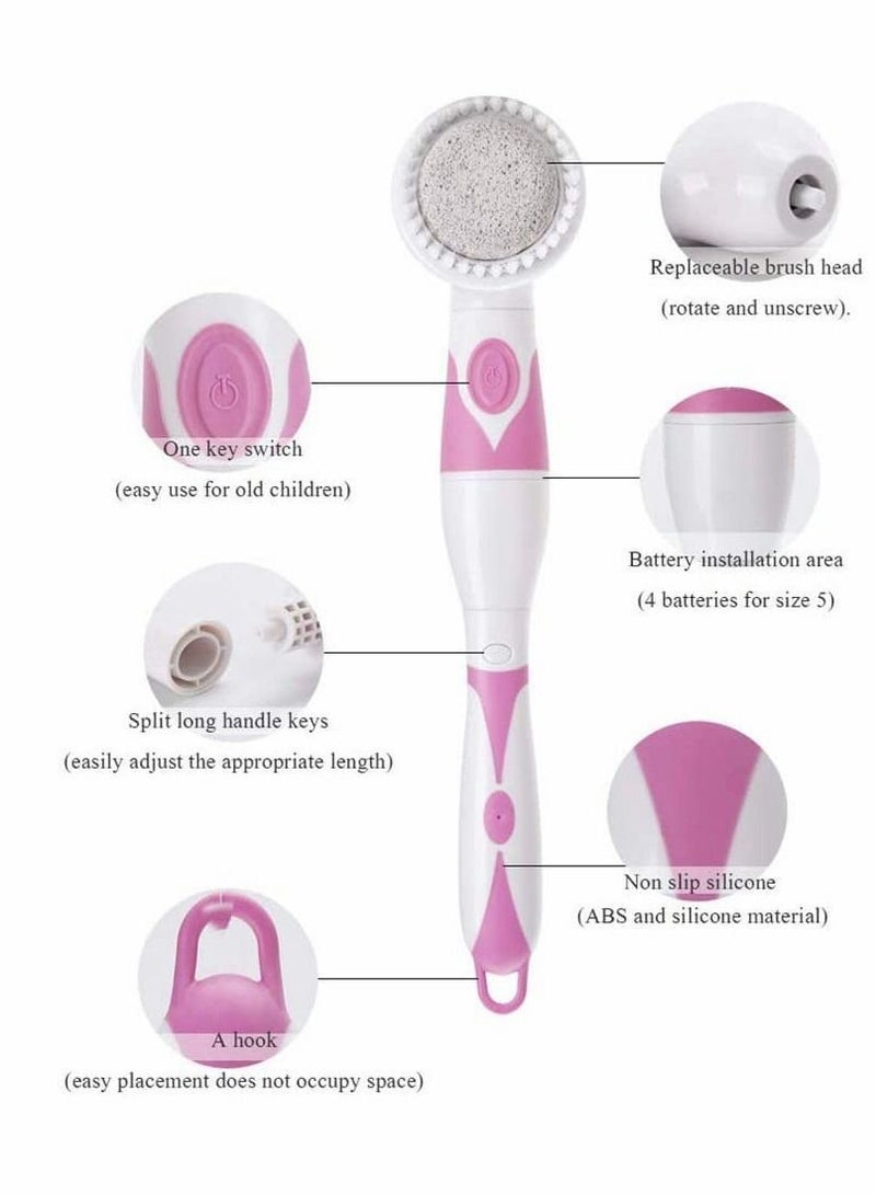 NIBEMINENT Electric Spin Massage Shower Brush Bath SPA Cleaning Waterproof Back Scrubber Long Handle Bathing Bathroom Spa Accessories 2022 New - Image 4