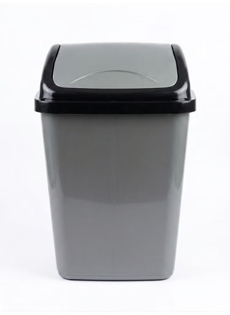Plastic Swing Top Trash Bin 20L – Grey & Black – Easy-Clean Waste Bin for Kitchen, Bathroom & Office – Code 701 - Image 3