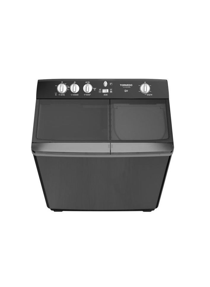 تورنيدو غسالة ملابس نصف أوتوماتيكية 12 كيلو اسود TVH-HM12TS (BK) - Image 4