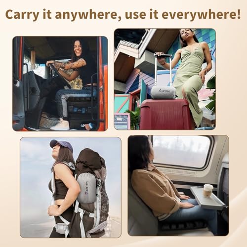 ANMSVI Inflatable Seat Cushion with Built-in Pump for Airplane Travel, Car & Office Chair - Portable Air Pad for Sciatica, Coccyx & Tailbone Pain Relief - 3D Air Cell Support for Long Sitting, 0.8lbs - Image 2