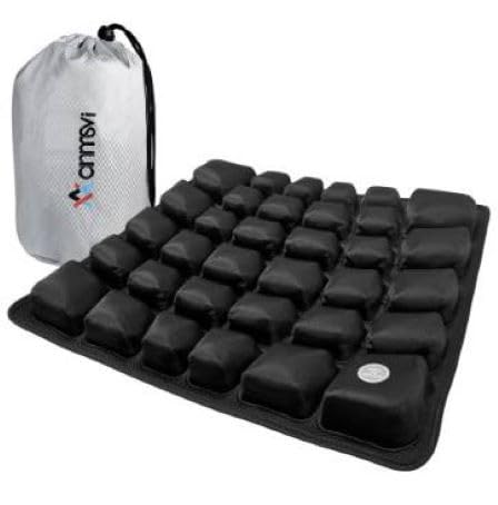 ANMSVI Inflatable Seat Cushion with Built-in Pump for Airplane Travel, Car & Office Chair - Portable Air Pad for Sciatica, Coccyx & Tailbone Pain Relief - 3D Air Cell Support for Long Sitting, 0.8lbs - Image 1