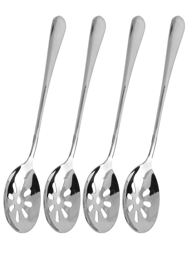 Gabrella 4 Pcs Slotted Spoon Stainless Steel, 7.8 Inch Slotted Serving Spoon for Buffet, Dinner, Restaurants, Kichens, Slotted Spoons for Cooking - Image 1