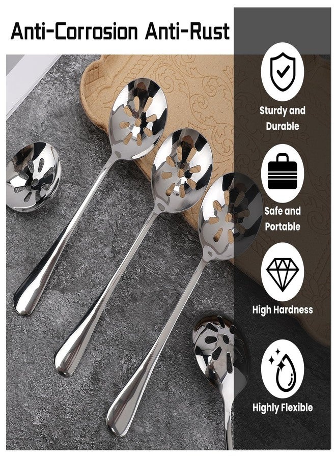 Gabrella 4 Pcs Slotted Spoon Stainless Steel, 7.8 Inch Slotted Serving Spoon for Buffet, Dinner, Restaurants, Kichens, Slotted Spoons for Cooking - Image 3