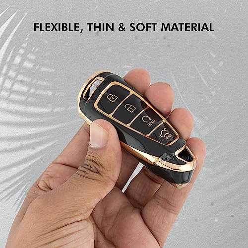 Shopoflux® TPU Key Cover Compatible with Hyundai Verna 2023 2024 | i20 Facelift N Line N8 Car 4 Button Smart Key (Black) - Image 5