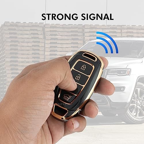 Shopoflux® TPU Key Cover Compatible with Hyundai Verna 2023 2024 | i20 Facelift N Line N8 Car 4 Button Smart Key (Black) - Image 4
