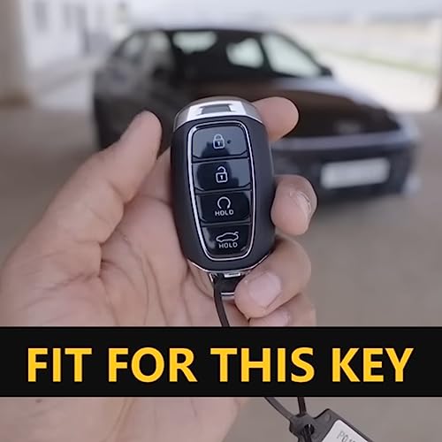 Shopoflux® TPU Key Cover Compatible with Hyundai Verna 2023 2024 | i20 Facelift N Line N8 Car 4 Button Smart Key (Black) - Image 3