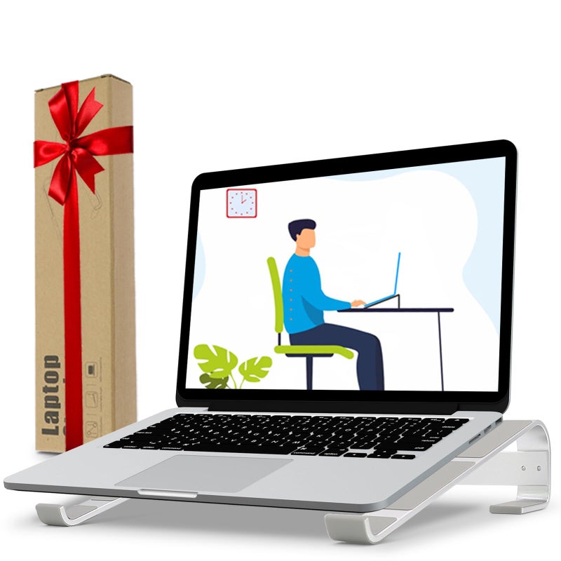 KYQEE Laptop Stand for Desk, Ergonomic Aluminum Laptop Riser, Ventilated Notebook Stand Compatible with MacBook Air Pro, Dell XPS, HP, More 11-17.3 Inches Work from Home - Image 1