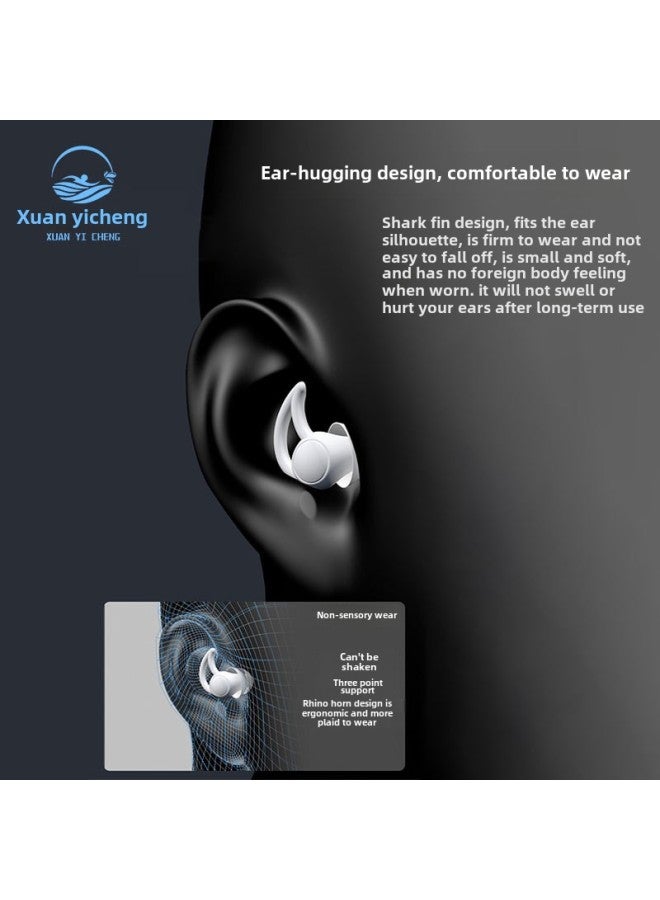 Generic Silicone Earplugs Noise Reduction Earplugs Shark Fin Three-layer Earplugs Soft Office Lunch Break Sleep Soundproof Earplugs Wholesale-Color:Black Pair Without Packaging  - Image 3