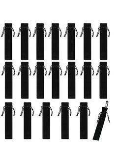 SYOSI Black Velvet Pen Pouches - 20-Pack Single Pen Gift Bags for School, Office, and Business Gifts - Drawstring Pen Holders for Elegant Packaging  - Image 1