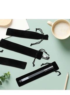 SYOSI Black Velvet Pen Pouches - 20-Pack Single Pen Gift Bags for School, Office, and Business Gifts - Drawstring Pen Holders for Elegant Packaging  - Image 2