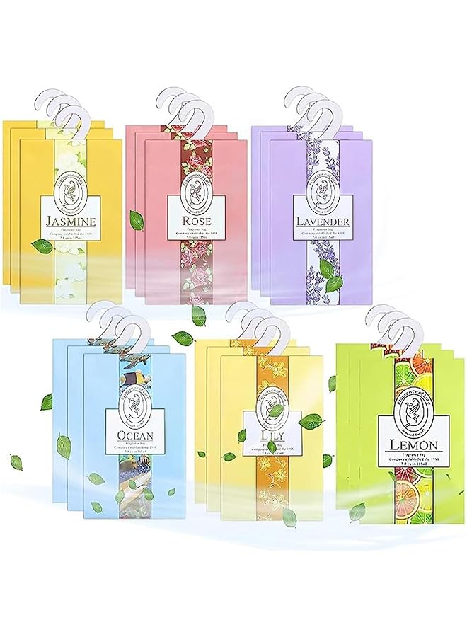 erorex Natural Scented Sachets Bags Deodorizing Aroma Sachet Wardrobe Fresheners Long Lasting Suitable For Drawers Closets Wardrobes Bathrooms Cars Pack Of 18 - Image 1