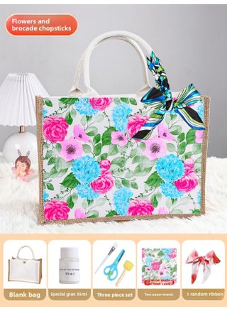 Butterfly Ancient Bart Material Bag Diy Mother's Day Canvas Bag Children's Handmade Creative Linen Bag Group Building Activity Gift-Color:Horizontal Style [flowery] Comes With A Full Set Of Tools + Detailed Tutorials - pzsku/Z63355D0AC4B6A102DB06Z/45/1745502348/fdf01b24-27c7-492e-9c0c-b65e469cd1b7