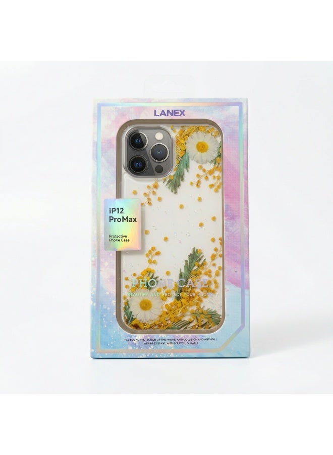 LANEX Clear Case for iPhone 12 Pro Max with Abstract Silver Metallic Design - Shockproof Protective Back Cover - Image 3