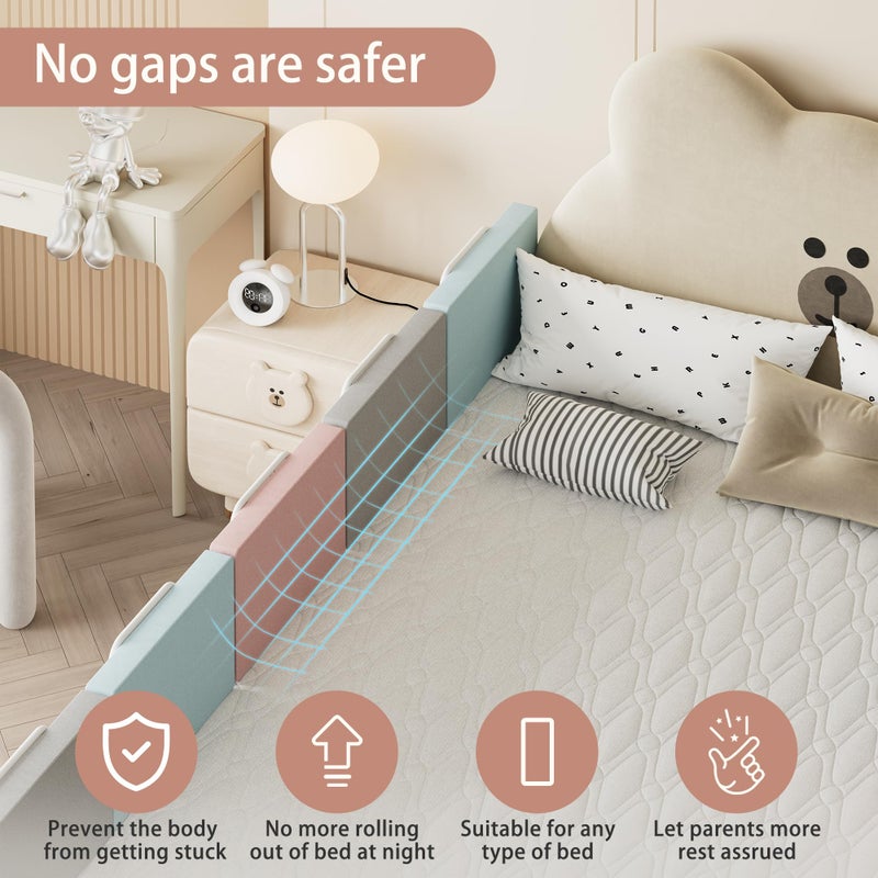 OCBAiLi Bed Rail Guards for Toddlers, Adjustable Bed Rails with Safety, Bed Side Rails for Twin, Full, Queen Bunk Size (Grey, 1 Pack) - Image 5