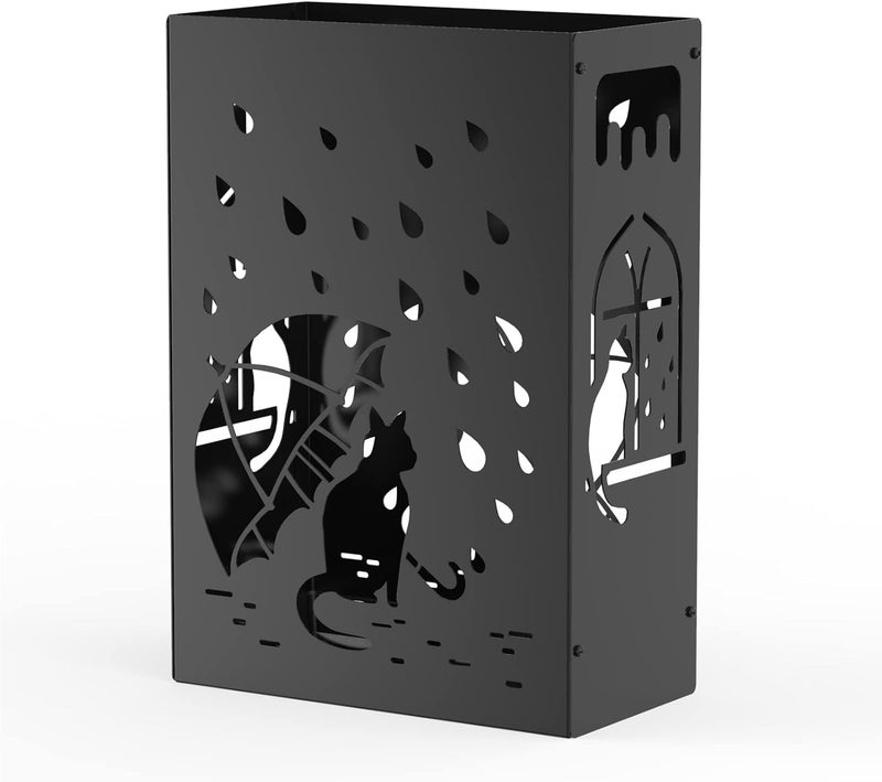 Mango Steam Cat Umbrella Holder Stand for Home or Office Entryways (Raining Cats, Black) - Image 1