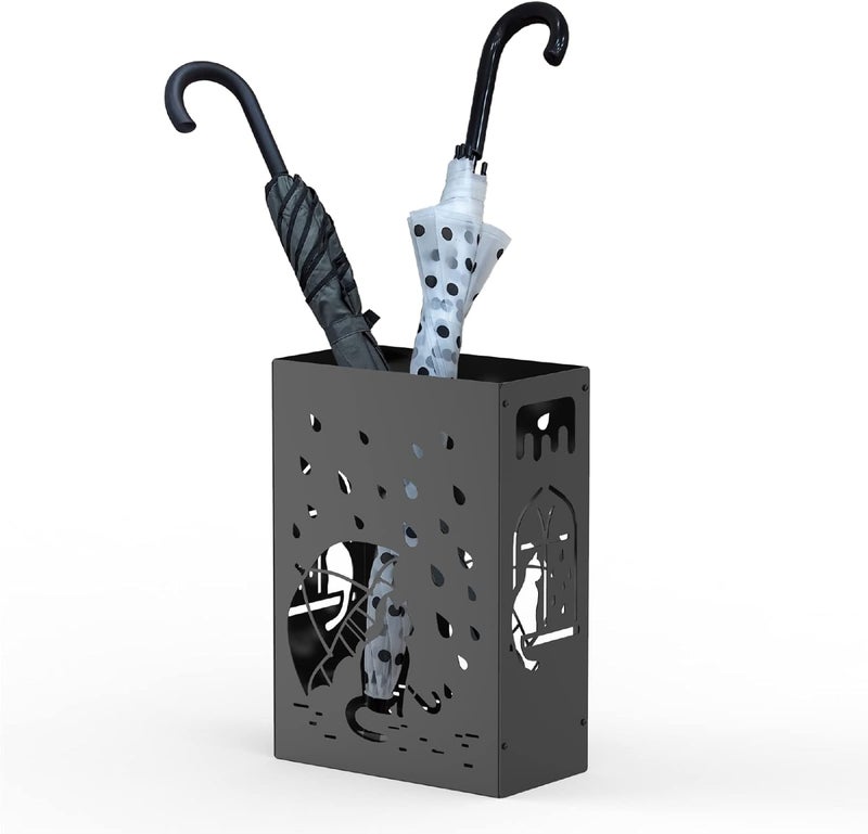 Mango Steam Cat Umbrella Holder Stand for Home or Office Entryways (Raining Cats, Black) - Image 2