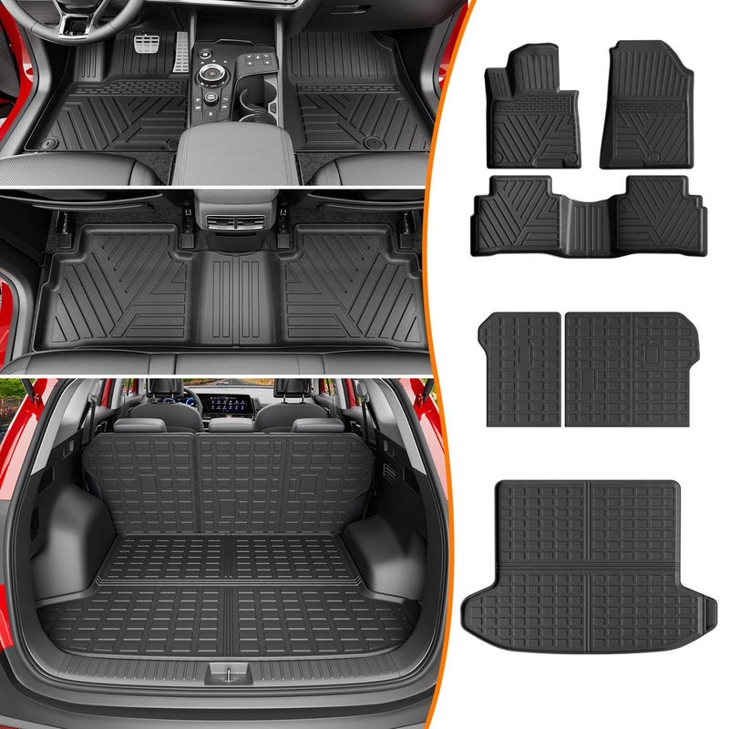 powoq Fuel Floor Mat Compatible with 20232026 Kia Sportage Trunk Mat TPE Floor Liner Cargo Mat Cargo Liner Replacement for 20232026 Kia Sportage Accessories Trunk MatBackrest MatFloor Mat
